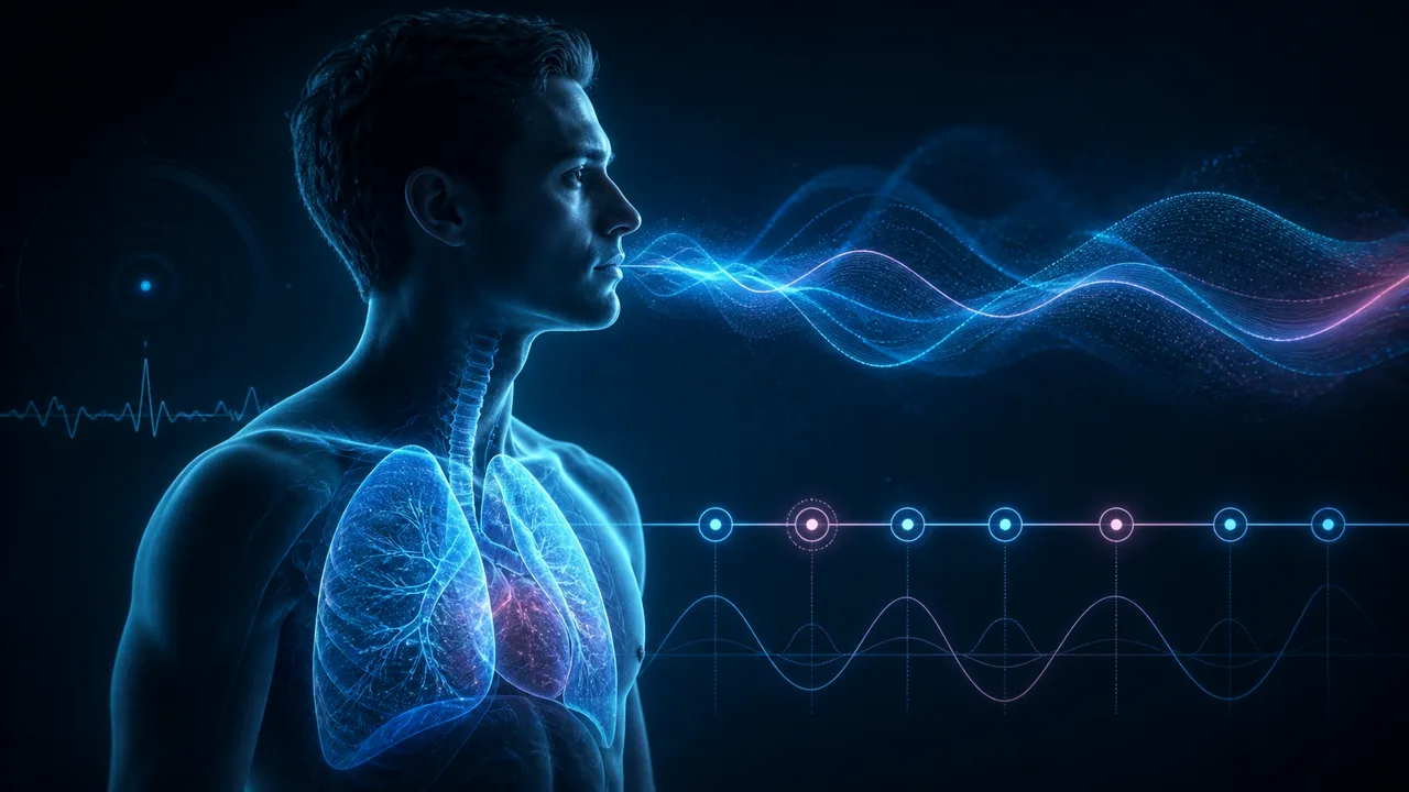 Editorial illustration for Breathing protocol guide with pace coach: pick a cadence, then run it