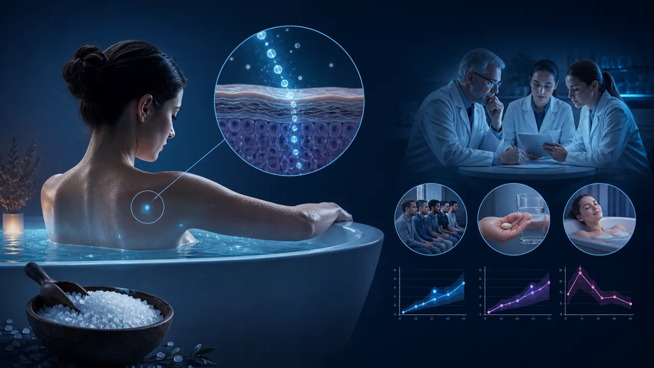 Editorial illustration for Does Epsom salt actually work? A 2026 evidence audit