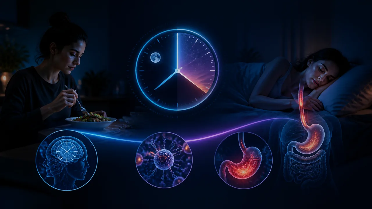 Editorial illustration for Eating before bed: how long to wait (health and looks)