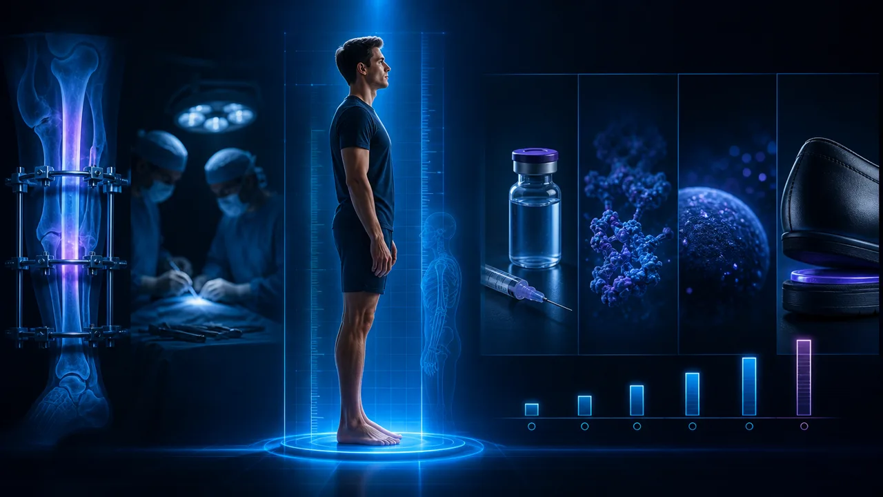 Editorial illustration for Do peptides make you taller? 7 height methods ranked by evidence