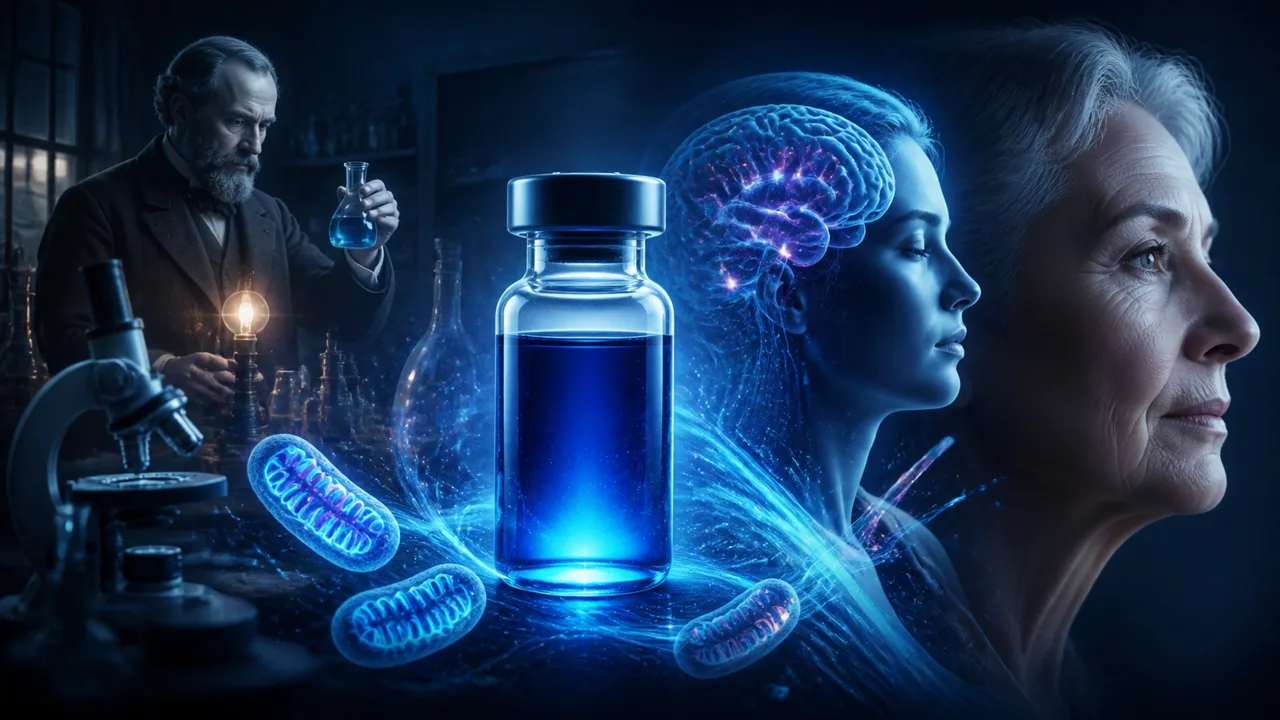 Editorial illustration for Methylene blue: from 1876 dye to biohack