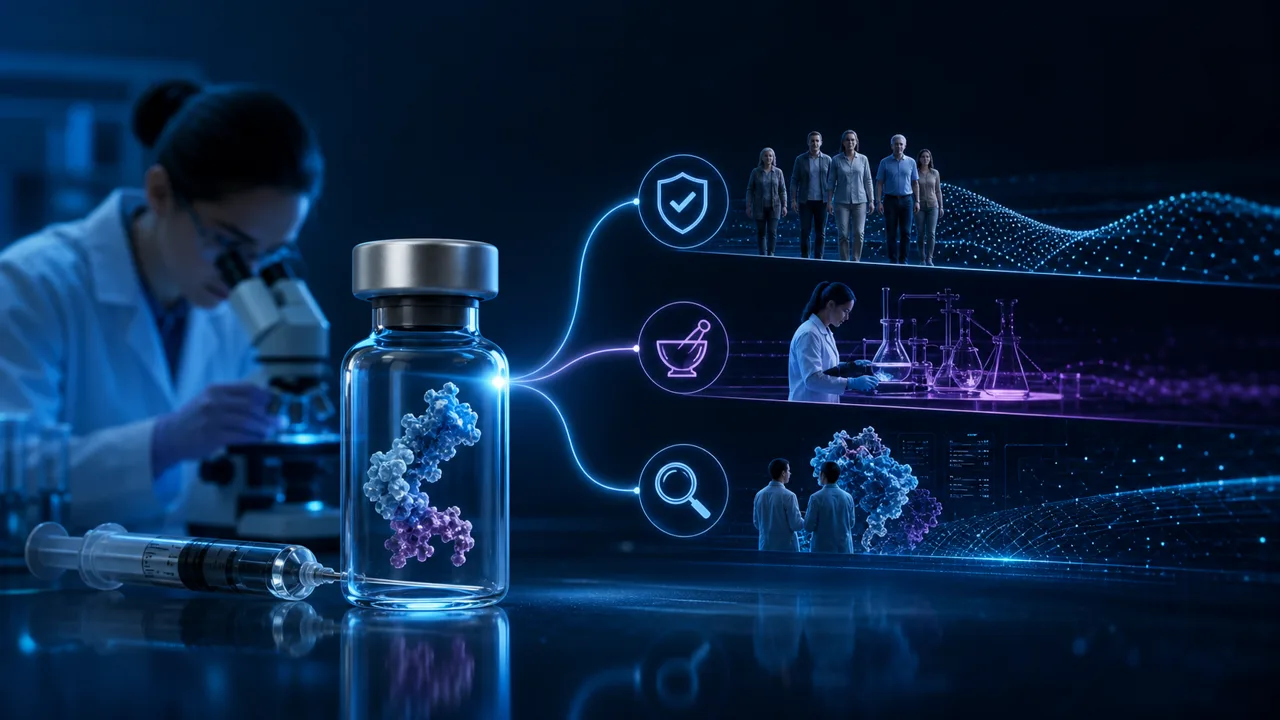 Editorial illustration for The complete guide to FDA-approved peptides