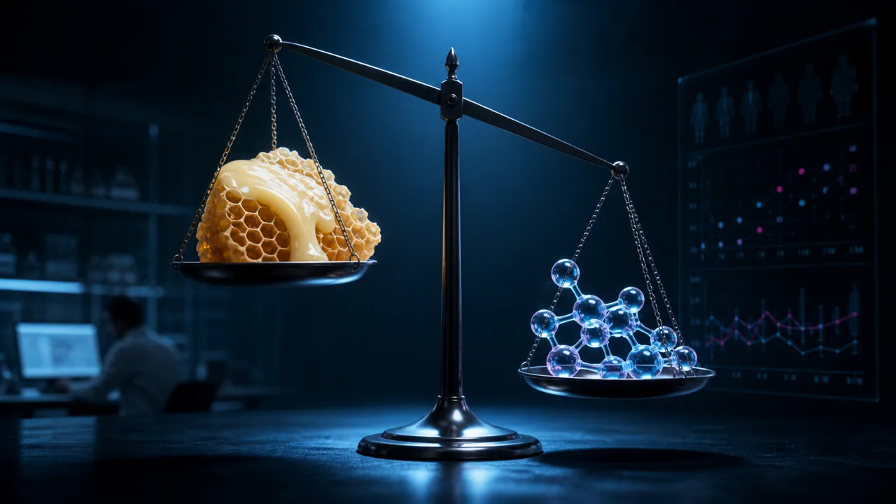 Editorial illustration for Royal jelly vs peptides: what the evidence actually says