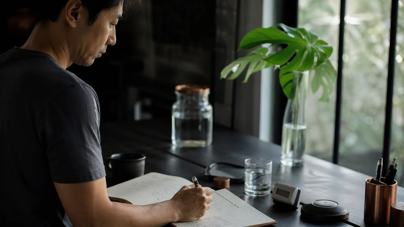 A documentary scene showing an adult recording a baseline, timeline, observations, and follow-up signals.