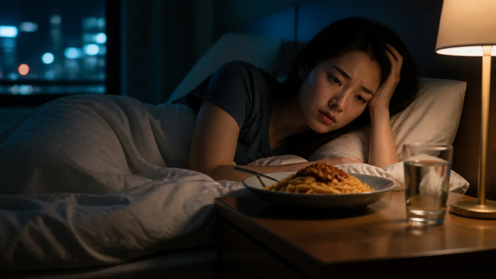 A documentary scene showing a realistic sleep, stress, circadian, or morning-routine context.