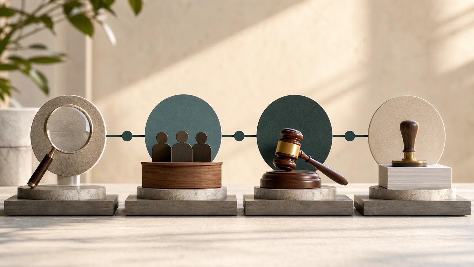 An editorial timeline showing the official process and the distinction between review, recommendation, decision, and approval.