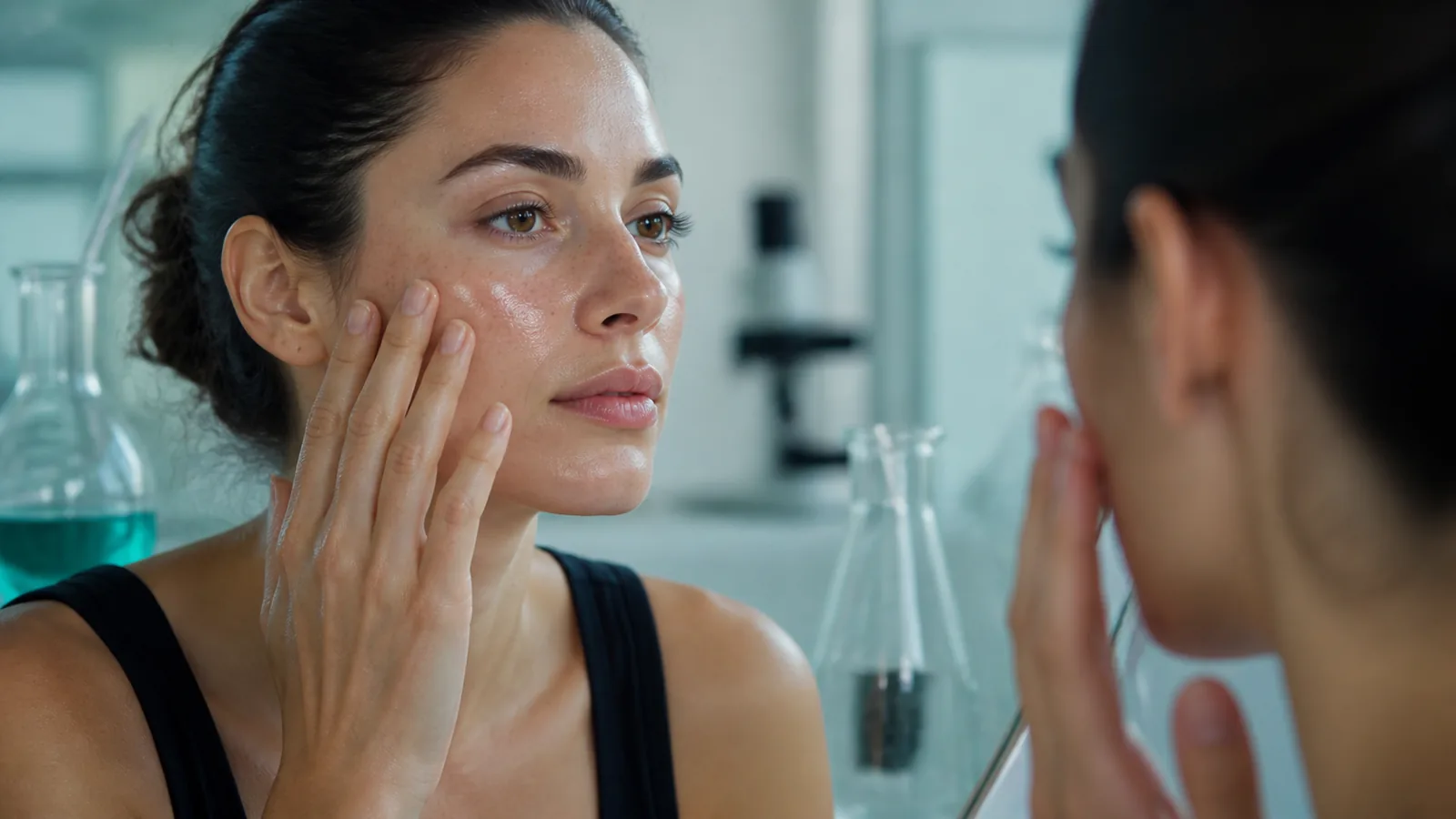 A documentary scene showing natural skin or hair texture and realistic evaluation.