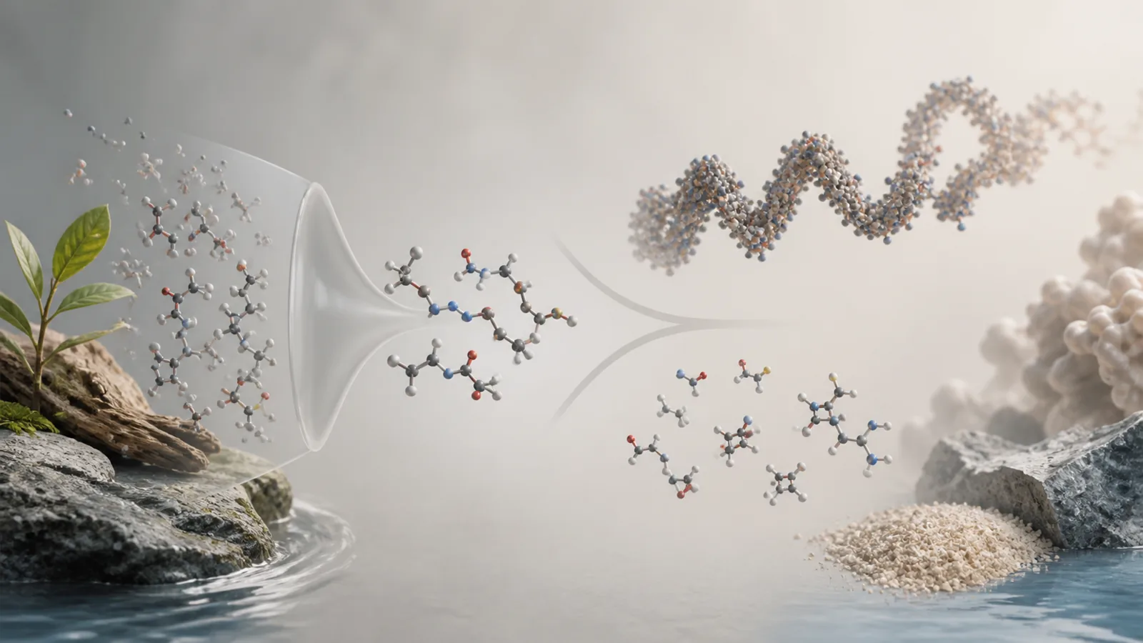 An editorial diagram showing a molecular classification that distinguishes peptides from proteins or other compounds.